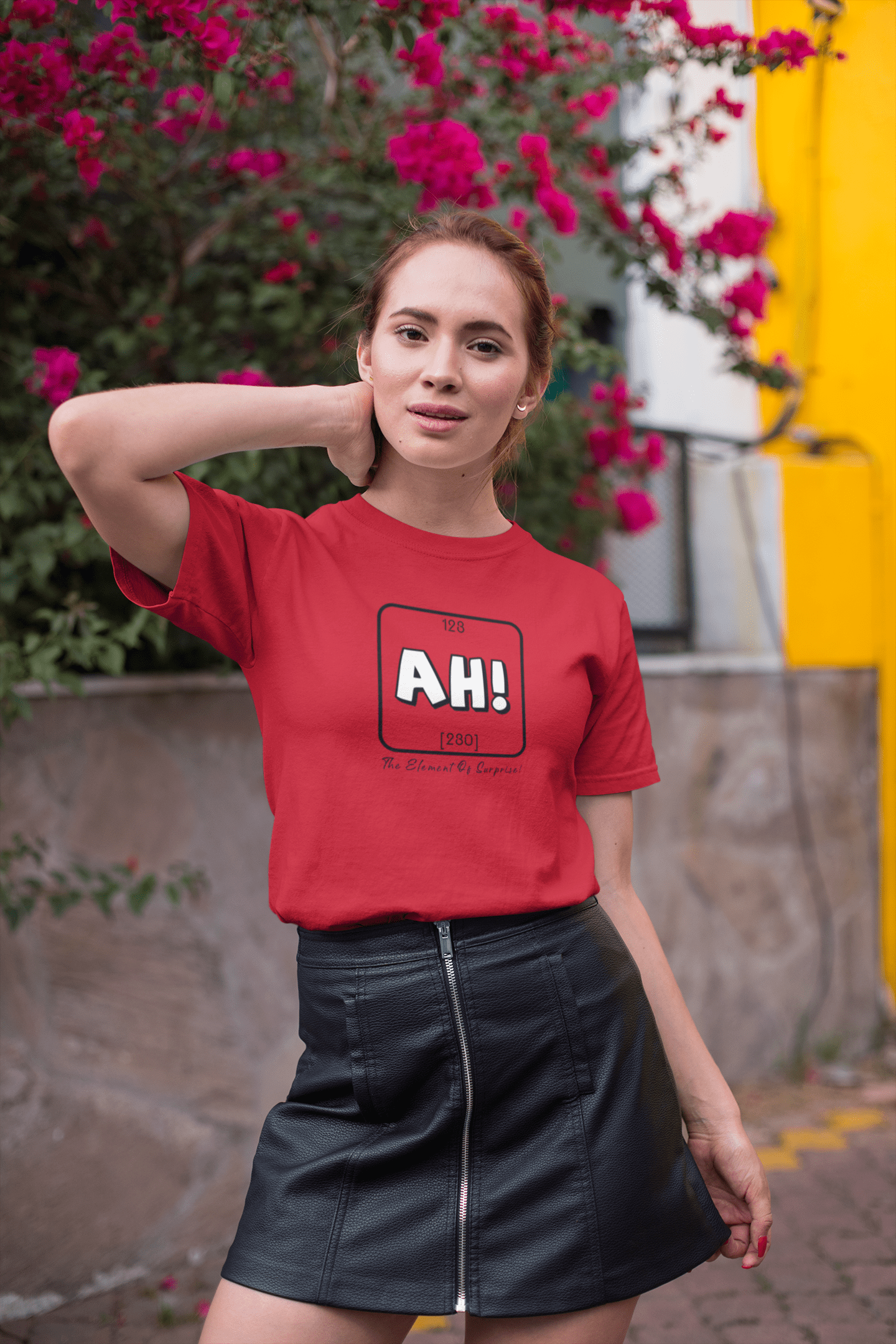 "AH" - HALF-SLEEVE T-SHIRTS RED