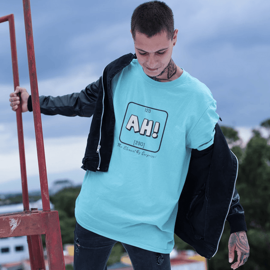 "AH" - HALF-SLEEVE T-SHIRT'S SKY BLUE