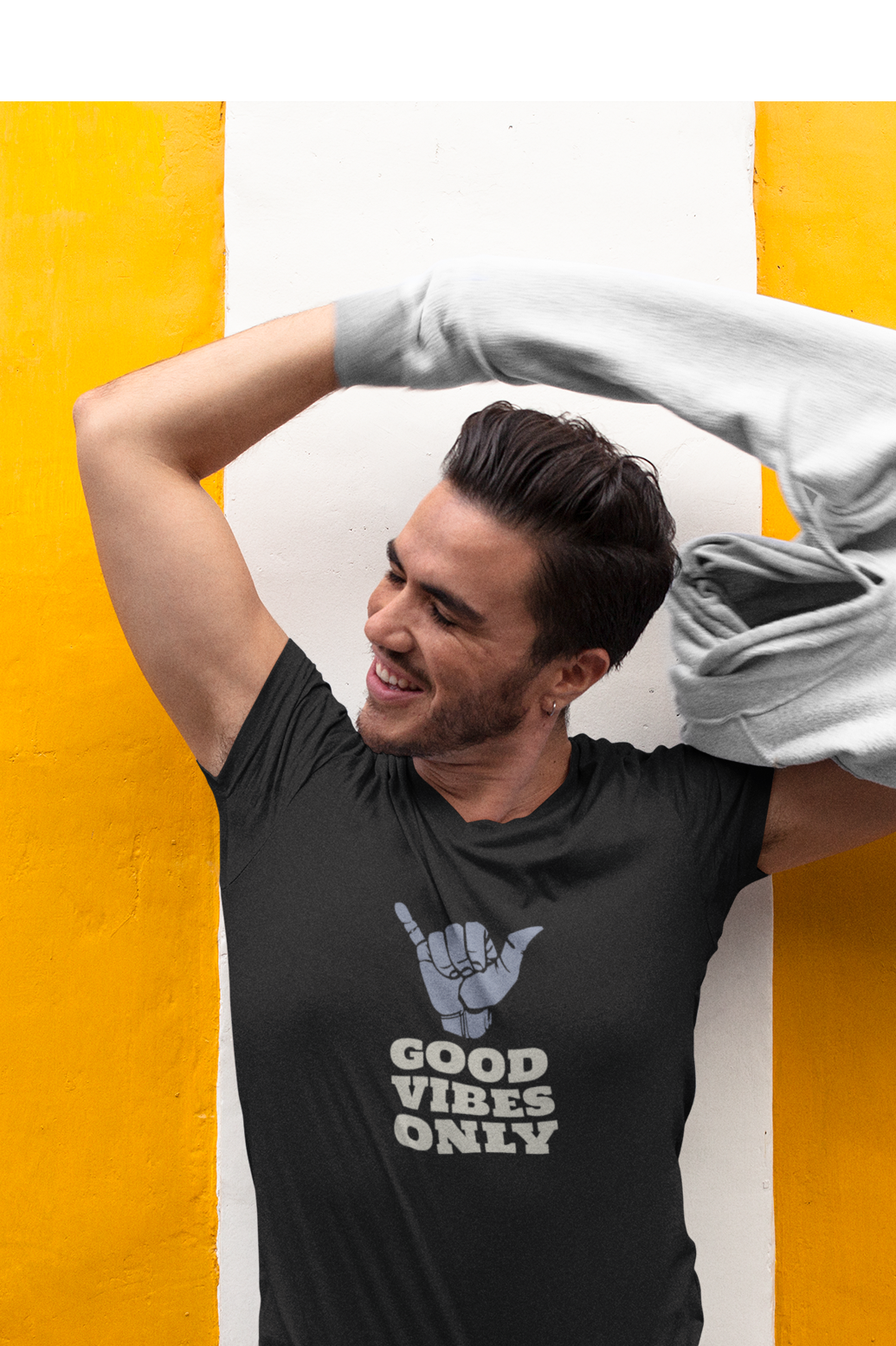 GOOD VIBES ONLY HALF-SLEEVE T-SHIRT
