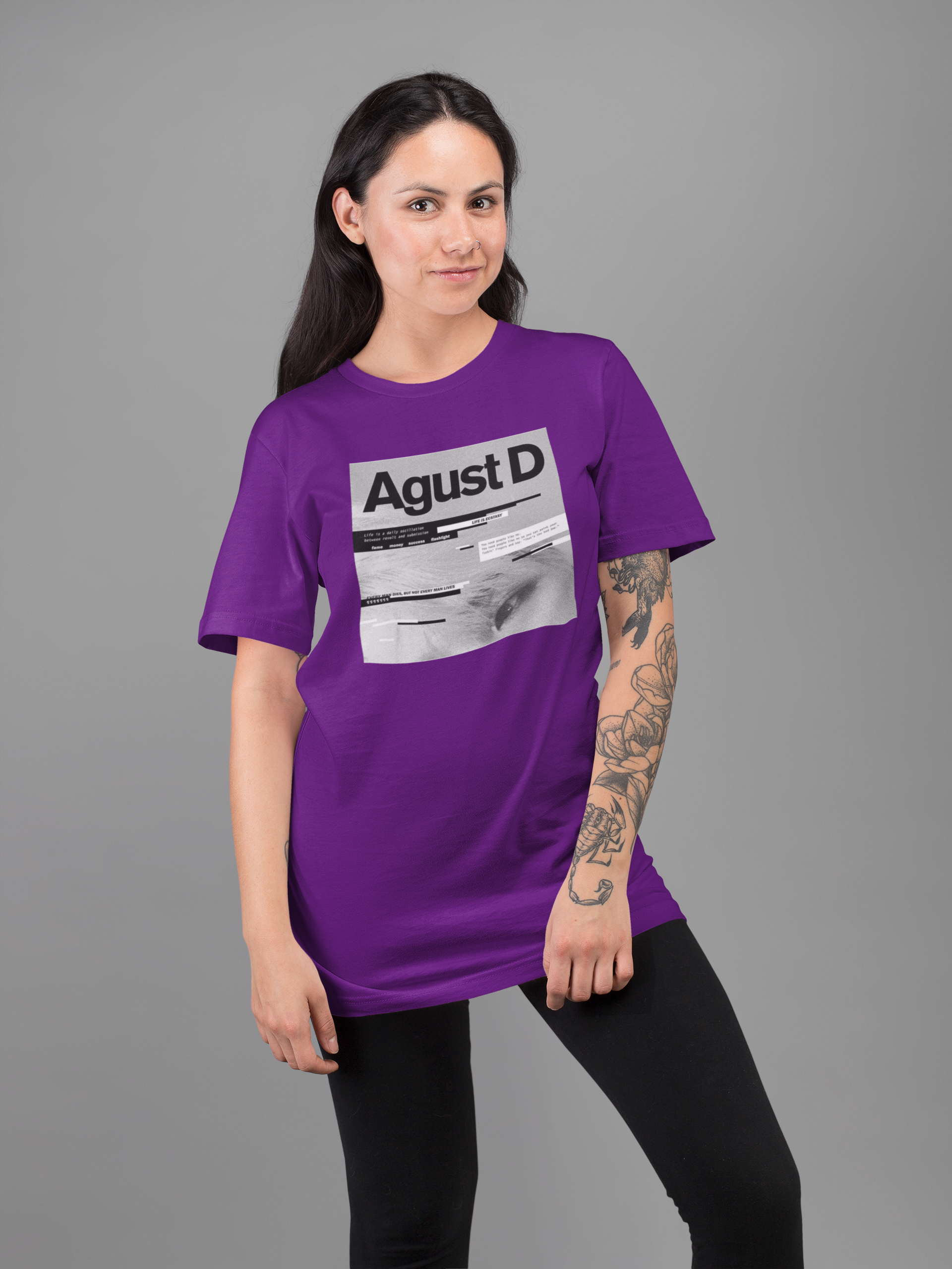 AGUST D ALBUM BTS-HALF-SLEEVE T-SHIRTS S PURPLE