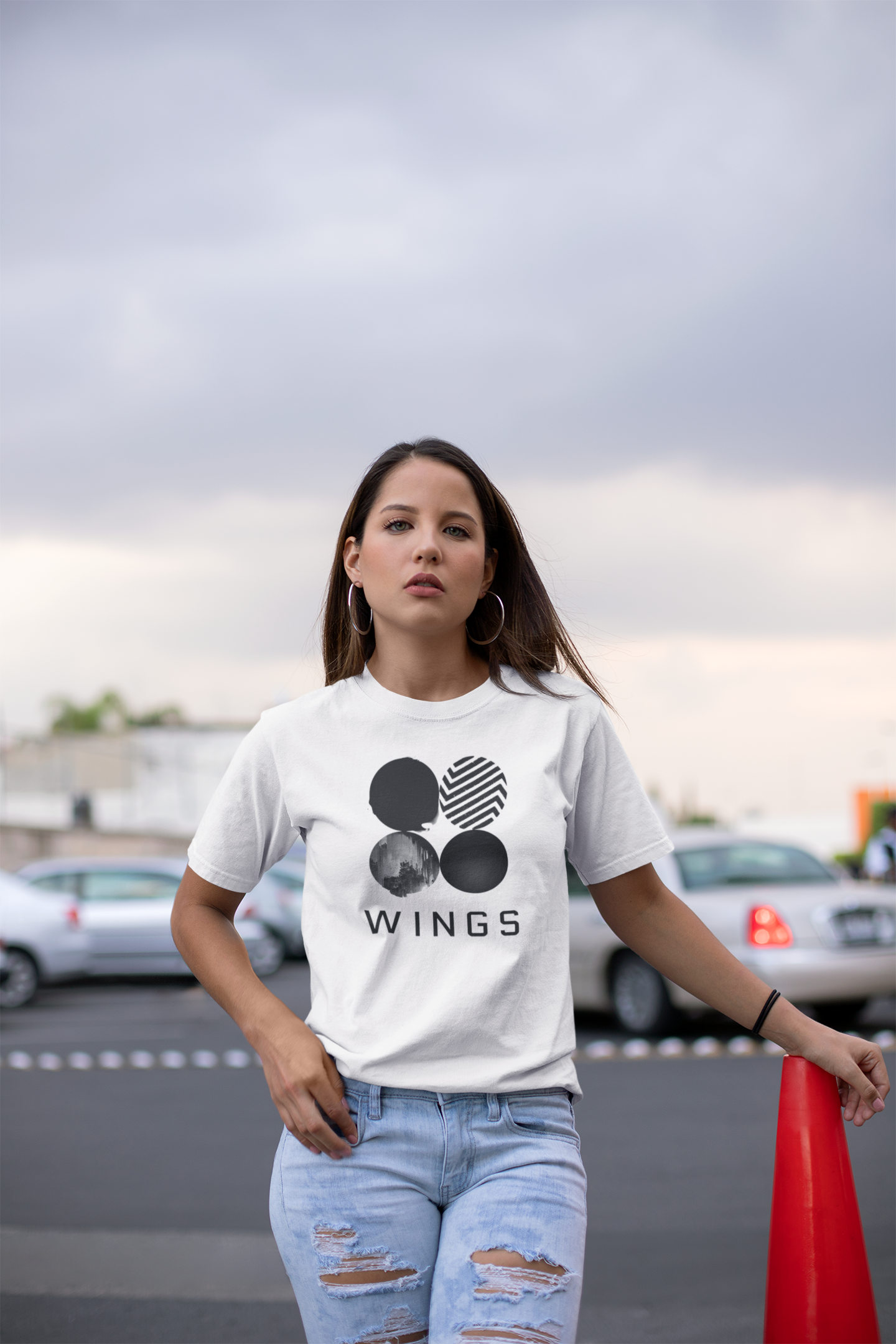 WINGS : BTS - HALF-SLEEVE T-SHIRTS WHITE