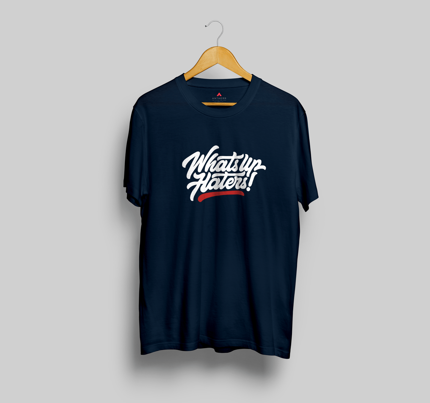 " WHAT'S UP HATERS " - UNISEX HALF-SLEEVE T-SHIRTS NAVY BLUE